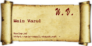 Weis Vazul névjegykártya